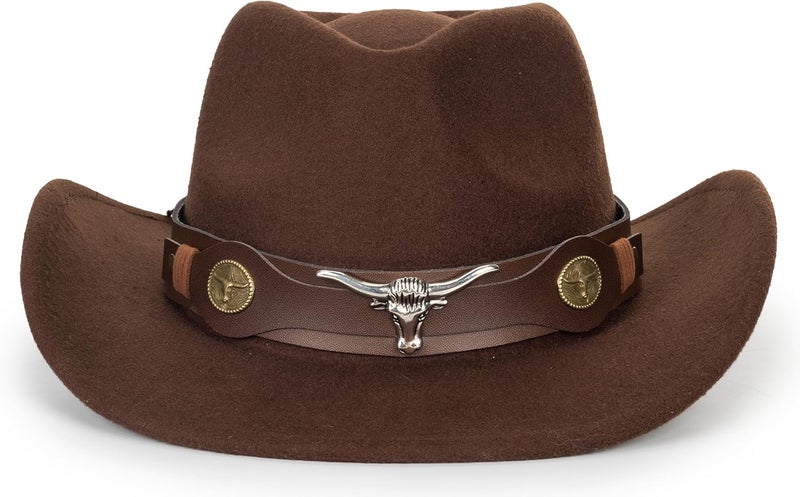 Vikodah Kids Wide Brim Western Cowboy Cowgirl Hat - Boys Girls Felt Fedora Hats for 2-6 Years - Image 2